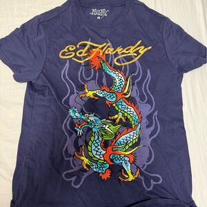 Ed Hardy Purple T-Shirt with Colorful Dragon
